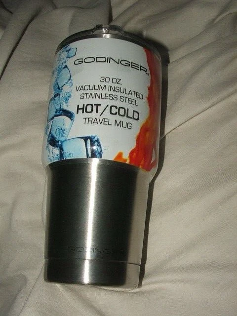 Caneca de viagem GODINGER AÇO INOXIDÁVEL QUENTE/FRIO 8"T B1G1 nova 30 oz isolamento a vácuo  - Imagem 2 de 4