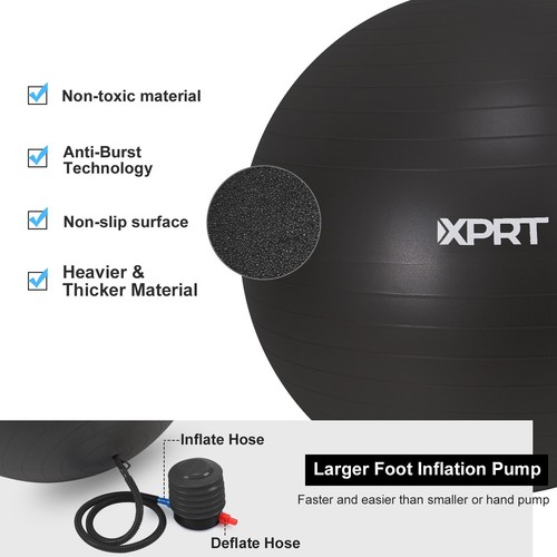 XPRT Fitness Gymnastikball Stabilität Yoga Ball Home Gym Bürostuhl Schnellpumpe - Bild 10 von 117