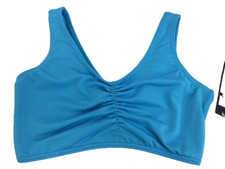Body Wrappers 0207 Pinch Front Bra Top, Sea Breeze Blue, Adult Large, Nwt