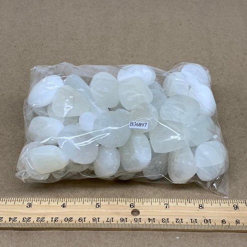 2,2 libras, 1" x 1,4", aprox 50 piezas, cristales de selenita caídos, ahorro satinado, B36897 - Imagen 8 de 9