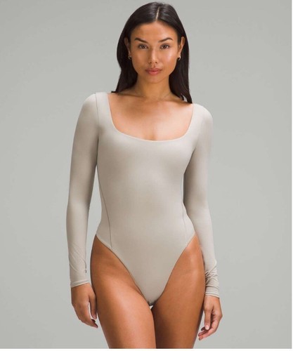 Lululemon Wundermost Nulu Square-Neck Long Sleeve Bodysuit Size L Activewear NWT - Picture 1 of 10
