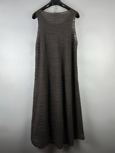 Sarah Pacini Womens Avant Garde Linen Cotton Knit Maxi Tank Dress Sz L / XL - Picture 7 of 12