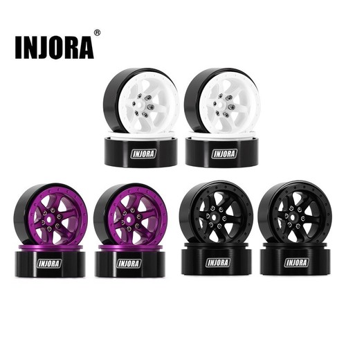 INJORA 1.3 Aluminium Beadlock Wheel Rims Offset -4.05mm for 1/24 1/18 RC Crawler - Picture 1 of 29