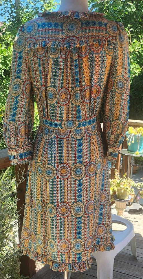 Vestido de seda Marc by Marc Jacobs floral con volantes estilo bohemio talla 4 Foto 4 de 4