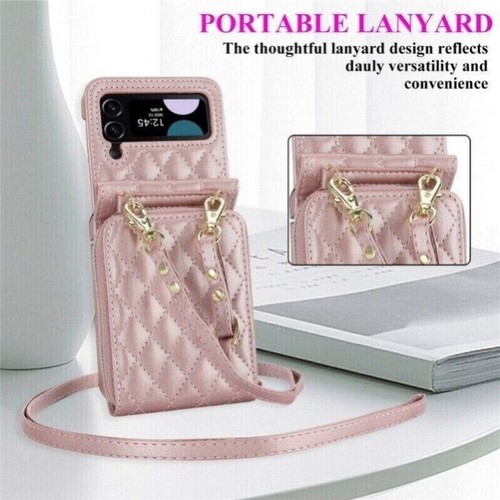 Funda tipo billetera con soporte para tarjeta correa a prueba de golpes para Samsung Galaxy Z abatible 3 4 5 - Imagen 6 de 84