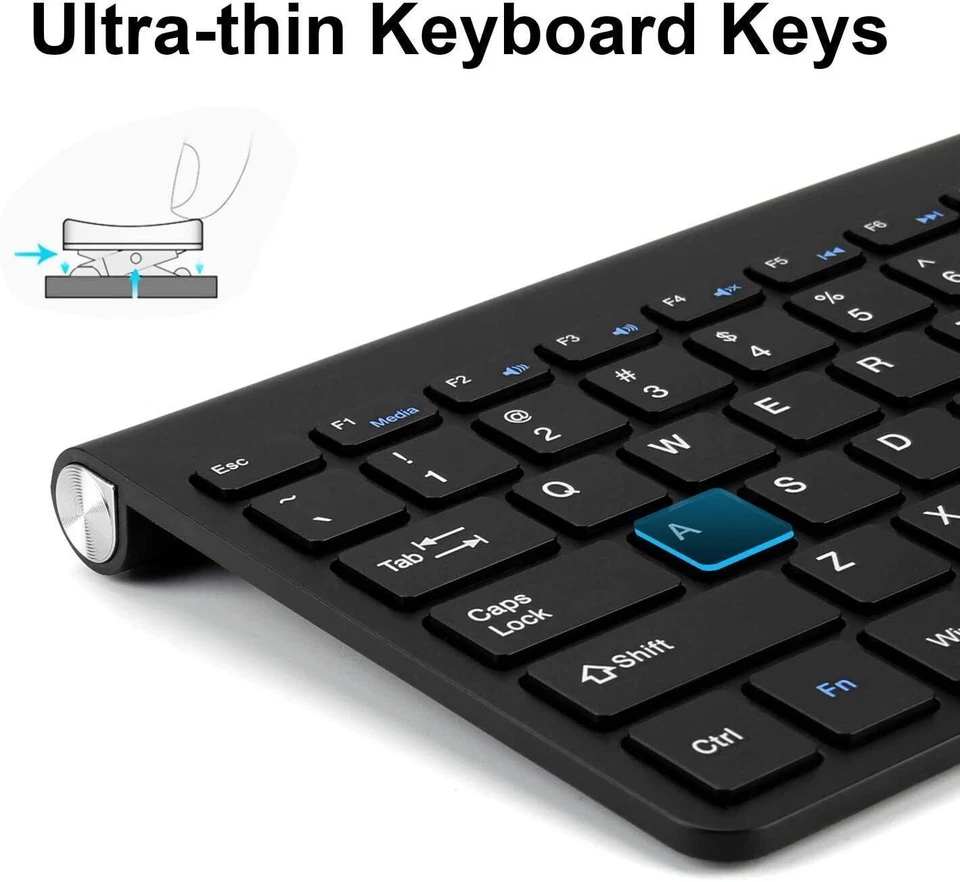 Wireless Keyboard & Mouse Combo Mini USB 2.4G Ultra Slim For Windows PC Laptop - Image 4 of 4
