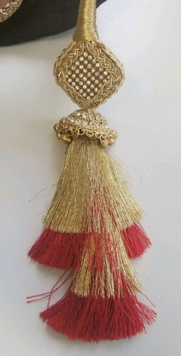 Indian punjabi pranda mehndi jagoo charms bridal patiala paranda hair braid a24 - Picture 4 of 8