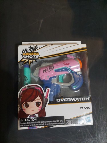 Nerf Micro Shots Overwatch D.Va Nerf Gun Blaster New Sealed Pink Blue R2 - Picture 1 of 4
