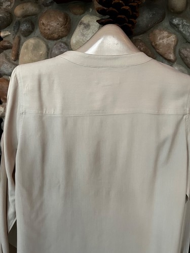 ORVIS Damen 100% Seide BEIGE Langarm Mandarinkragen Tunika GR. M (10-12) EC - Bild 12 von 15