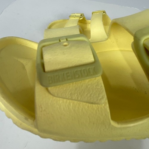 Birkenstock Sandals Youth 34 Arizona Eva Slip On Buckle Strap Slide Yellow Flats - Picture 9 of 10