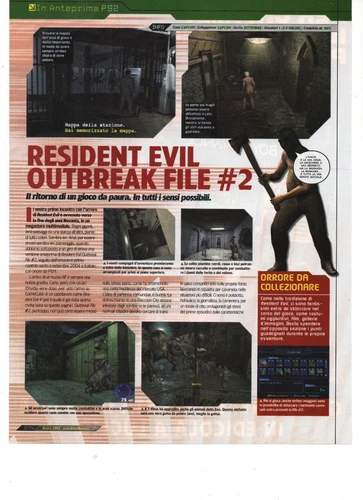 RESIDENT EVIL OUTBREAK FILE 2 Magazine Playstation 2 PS2 article italian review