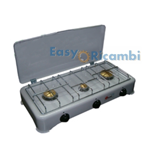 FORNELLO CUCINA DA CAMPEGGIO 3 FUOCHI GAS METANO COPERCHIO 30x60 PARKER 5327MET - Foto 1 di 1
