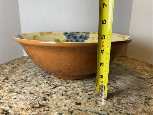 Ceramiche Alfa Made in Italy Pottery Grapes Apple Lemon Fruit Large Bowl - Picture 6 of 10