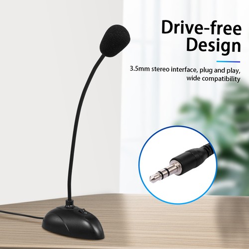 Desktop Capacitive Microphone Wired Microphone 3.5mm for Lecture Conference Chat - Picture 10 of 11