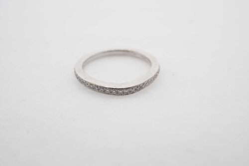 Estate Sale Estate Diamonds Wedding Band 18k White Gold Ring Size 4.75 - Picture 2 of 5