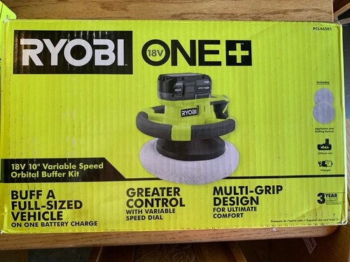 10" VARIABLE SPEED ORBITAL BUFFER KIT 18v Ryobi ONE+ w/ 4Ah battery & charger - Picture 1 of 5