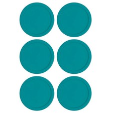 6 Replacement Lids Covers for Pyrex 2-Cup Containers, 5-Inch 7200-PC TEAL