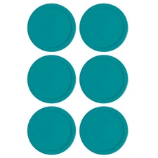 6 Replacement Lids Covers for Pyrex 2-Cup Containers, 5-Inch 7200-PC TEAL