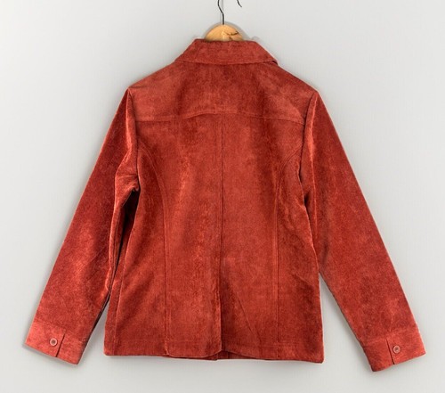 Camisa mediana Croft & Barrow para mujer naranja oxidada Shaket retro hippie pana - Imagen 3 de 12