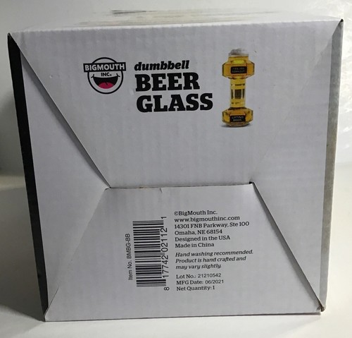 Dumbbell Beer Glass Yes I Do Work Out Lifting Beer 23 Oz. Bigmouth Inc. - Picture 8 of 8