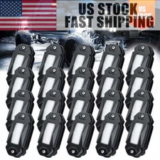 20X White LED Rock Lights Underbody Trail Rig Glow Lamp Offroad SUV Pickup Truck