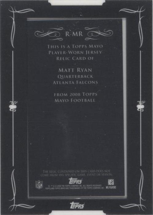 2008 Topps Mayo Matt Ryan #R-MR