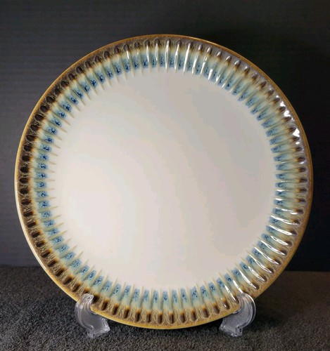 Laurie Gates Glazed Stoneware Dinner Plate Blue, Brown, Cream & Tan - Picture 1 of 12