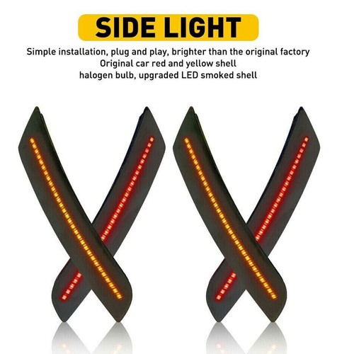 LED Side Marker Lights Amber & Red Lamp for Chevy Camaro LS LT SS ZL1 2016-2022 - Picture 4 of 18