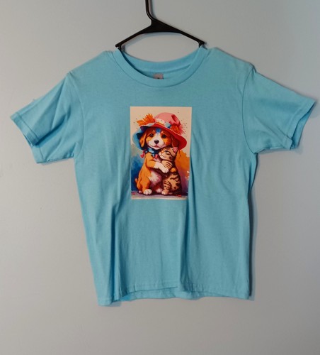 Cute Puppy and Kitten T-Shirt ( S Youth)