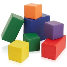 7pcs Toddler Large Foam Building Blocks, Colorful Soft Stacking Cubes for Kids