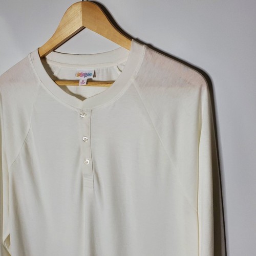 LuLaRoe’s Mark white Henley casual shirt Size Medium