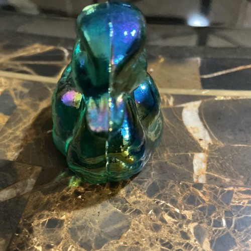 FENTON 2" Miniatur Ente irisierendes Glas grün blau Amethyst - Bild 4 von 9