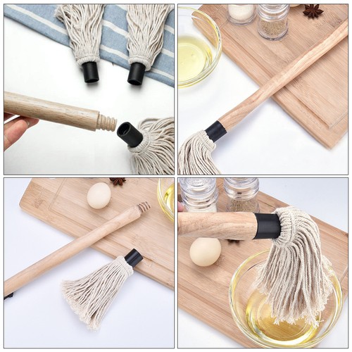 Barbecue Oil Brush Set With Replaceable Cotton Yarn Heads For Baking - Bild 3 von 12