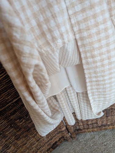 Maxi abito donna medio Lost And Wander lino gingham babydoll a strati fumè - Foto 8 di 11