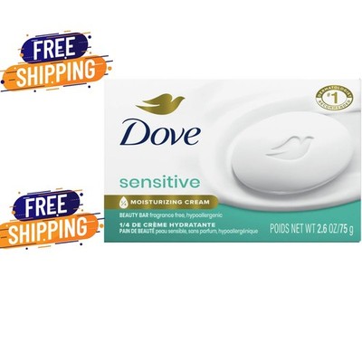Dove Beauty Bar Soap for Sensitive Skin Fragrance Free & Hypoallergenic, 2.6 oz