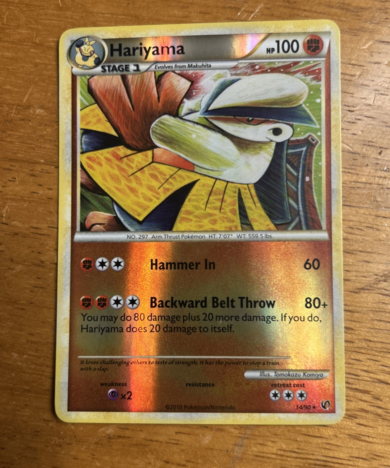 Hariyama 14/90 Reverse Holo Rare Undaunted Pokémon Card LP