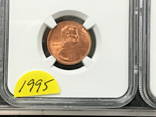 4-Different Date Mint Error Cents NGC "Struck Off Center" PARTIAL COLLAR RIMS ++ - Picture 3 of 12
