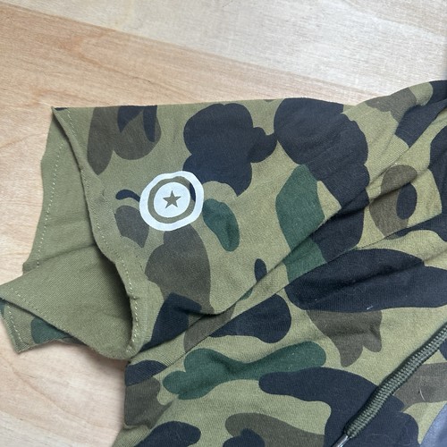 A Bathing Ape Camo College Tee T-Shirt Army Green Men’s (s) Authentic Hoodie - Picture 6 of 14