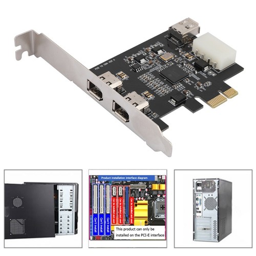 Pci-E 1X Auf 3-Port 1394A (2 Aus 1) Riser-Karte 800Mbps Video Card KUI - Afbeelding 3 van 9