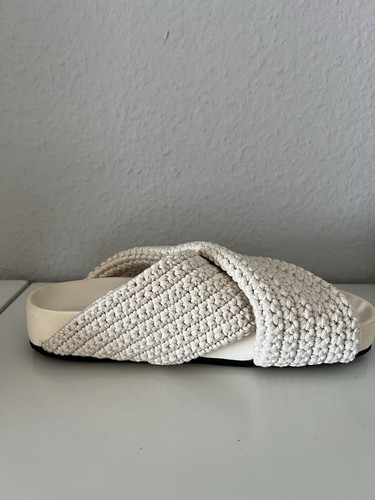 Jil Sander Sandalen Slides | Creme | Textil Leder | Gr. 39 | sehr guter Zustand - Bild 7 von 9