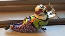 J. Chein 1960s Tin Litho Wind Up Clown USA Nice Paint Displays Well Doesn't Work