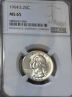 1954 S MS65 NGC QUARTER