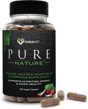 KaraMD Pure Nature – Greens Superfood Supplement (120 Capsules) Energy Detox