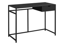 【US】Computer Desk,Home Office,Laptop,Storage Drawer,42"l,Work,Black Laminate,Bl