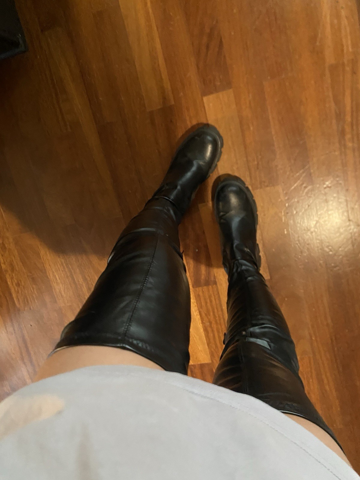 Stivali alti donna neri platform ecopelle EU 38,5 zip suola carrarmato