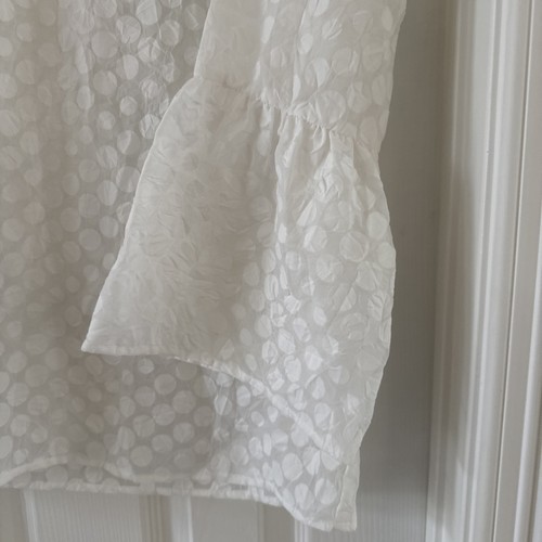 Tommy Hilfiger Shear Blouse Top Polka Dot Bell 3/4 Sleeves NWT - Picture 3 of 12