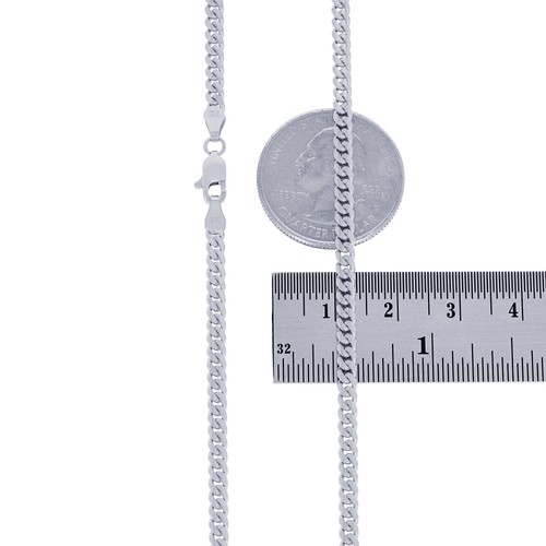 10K White Gold Solid 3.5mm Miami Cuban Link Chain Necklace Mens Women 16"- 30" - Picture 7 of 90