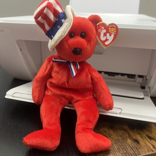3er Set Ty Beanie Babys Sam der patriotische Bär. NOS. - Bild 10 von 13