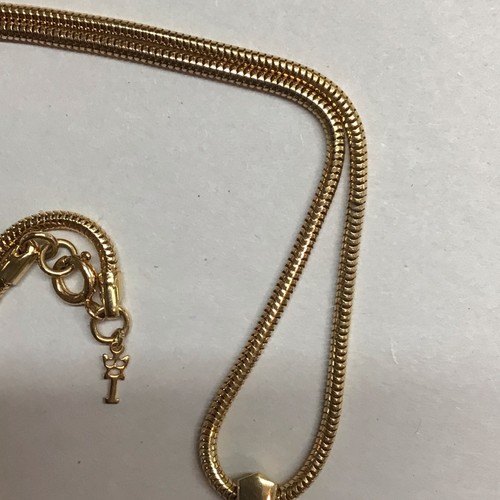 Vtg Crown Trifari Modern Goldtone Cage White Enamel Pendant Snake Chain Necklace - Picture 4 of 15