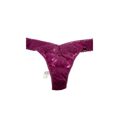 Hanky Panky Women's Lace Thong Purple One Size Stretchy Panties - Picture 2 of 7
